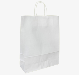 White paper bags with twisted handles