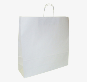 White paper bags with twisted handles