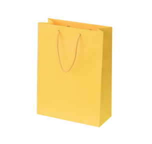 Yellow paper bags with fabric handles
