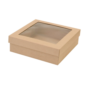 Microcorrugated cardboard box with window
