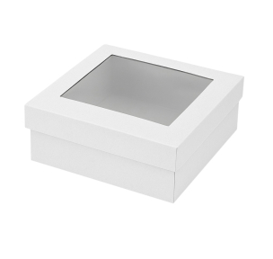 Microcorrugated cardboard box with window