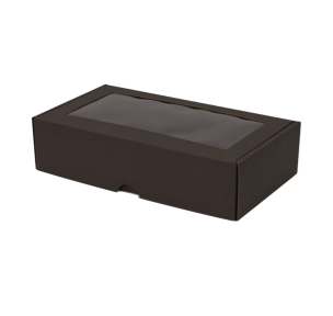 Microcorrugated cardboard box with window