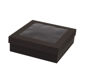 Microcorrugated cardboard box with window