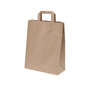 Brown paper bags with flat handles