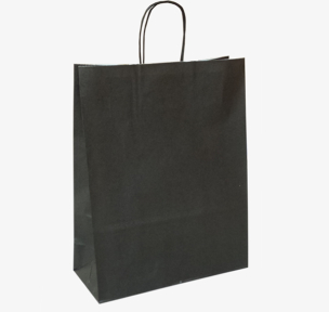 Black paper bags with twisted handles