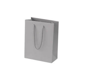 Light gray paper bags with fabric handles