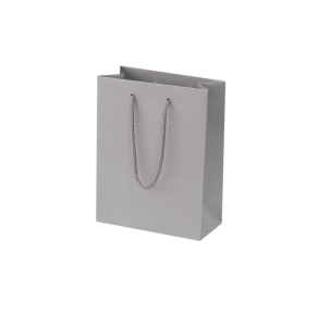 Light gray paper bags with fabric handles