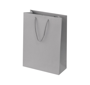 Light gray paper bags with fabric handles