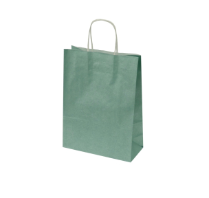 Dark green paper bags with twisted handles