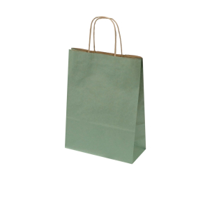 Pearl green paper bags with brown twisted handles