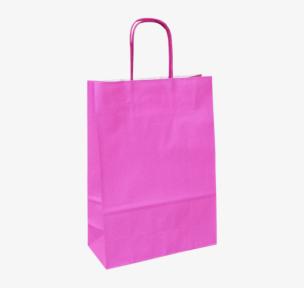 Pink paper bags with twisted handles