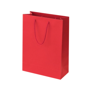 Red paper bags with fabric handles