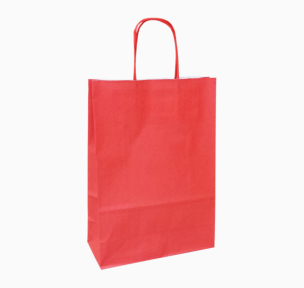 Red paper bags with twisted handles
