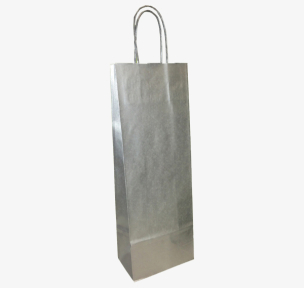 Silver paper bags with twisted handles