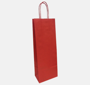 Dark red paper bags with twisted handles