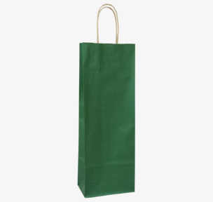 Dark green paper bags with twisted handles