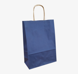 Dark blue paper bags with twisted handles