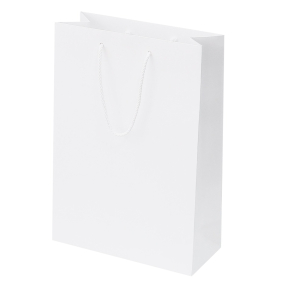 Белые бумажные пакеты с тканевыми ручками