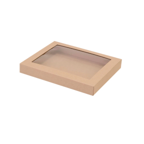 Microcorrugated cardboard box with window
