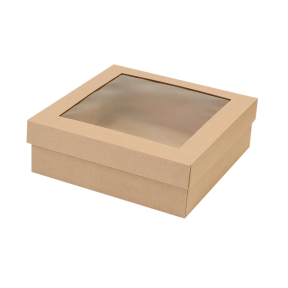 Microcorrugated cardboard box with window