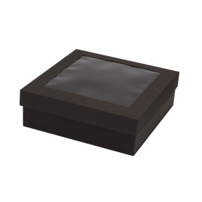 Microcorrugated cardboard box with window
