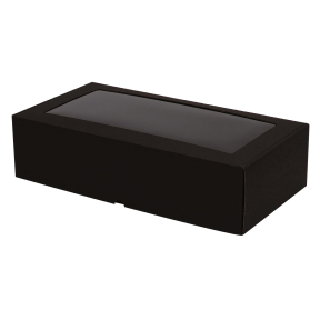 Microcorrugated cardboard box with window