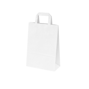 White paper bags with flat handles