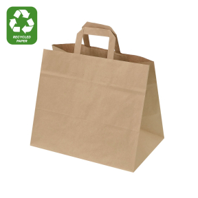 Brown paper bags with flat handles