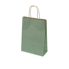 Pearl green paper bags with brown twisted handles