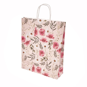 Бумажные пакеты с плетёными ручками и дизайном