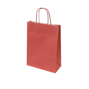Red paper bags with twisted handles