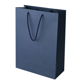 Dark blue paper bags with fabric handles