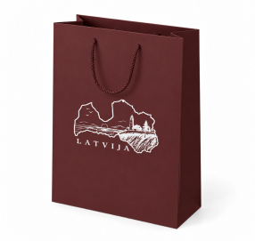 Bordeaux paper bags with fabric handles