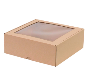 Microcorrugated cardboard box with window