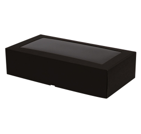 Microcorrugated cardboard box with window