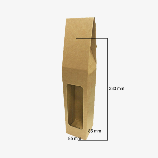 Microcorrugated cardboard box with window