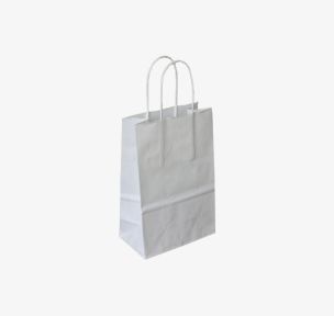 White paper bags with twisted handles