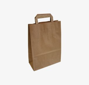 Brown paper bags with flat handles