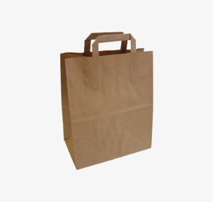 Brown paper bags with flat handles