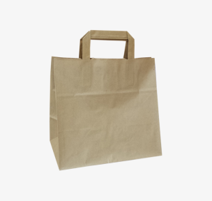 Brown paper bags with flat handles