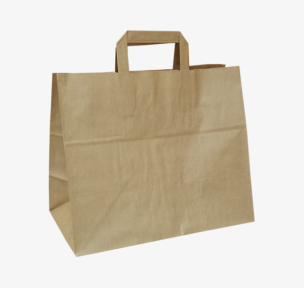 Brown paper bags with flat handles