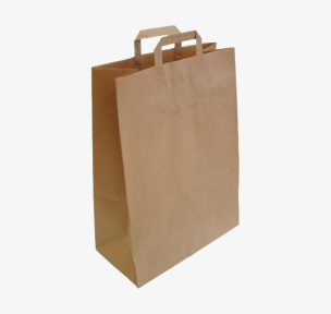 Brown paper bags with flat handles 32 x 17 x 43 cm