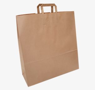 Brown paper bags with flat handles