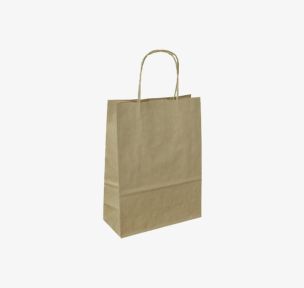 Brown paper bags with twisted handles