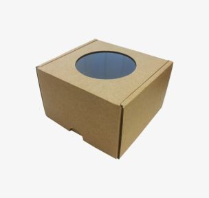 Microcorrugated cardboard box with window