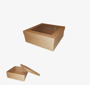 Microcorrugated cardboard box with window