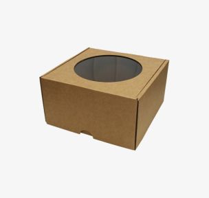 Microcorrugated cardboard box with window