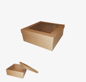 Microcorrugated cardboard box with window