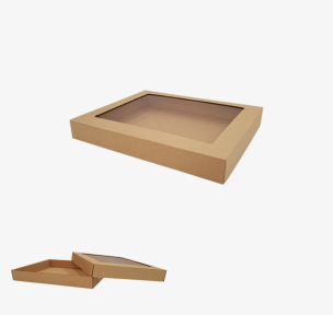 Microcorrugated cardboard box with window