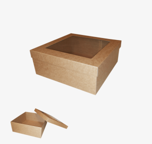 Microcorrugated cardboard box with window